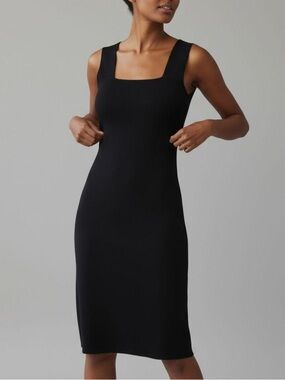 HOUSE OF HARLOW 1960 Black Square-Neck Sleeveless Bodycon Dress Size L